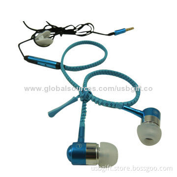 Zipper shape earphone, vogue design, novelty, high-end quality